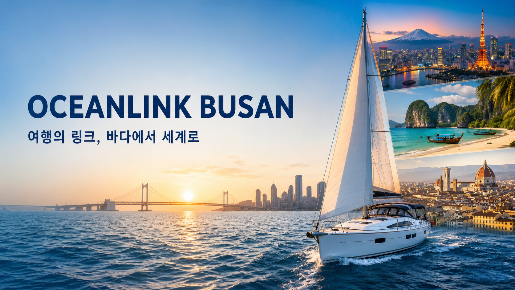 부산 광안대교 앞 오션링크 요트 여행